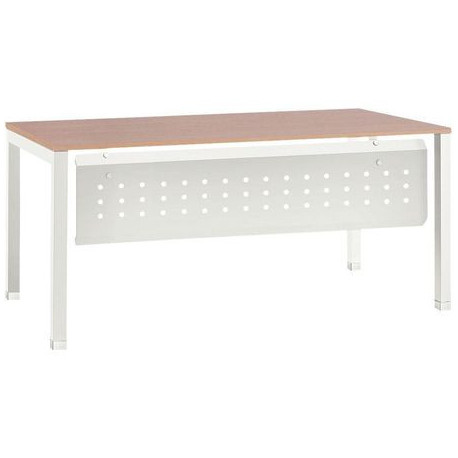 BUREAU DROIT PIÈTEMENT EN U L160x67 PANNEAU HÊTRE CLAIRPIEDS BLANC