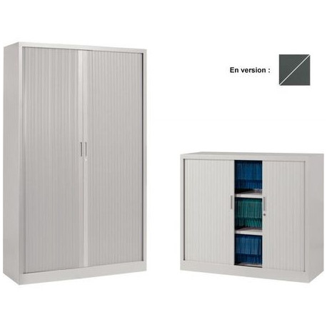 ARMOIRE À RIDEAUX MONOBLOC L120 H105CM CORPS ANTHRACITE/RIDEAUX ANTHRACITE