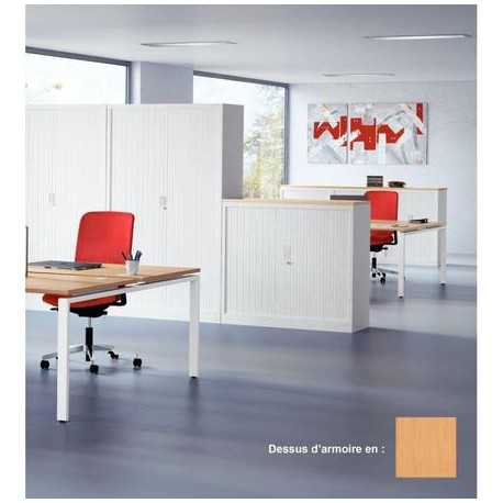 DESSUS D'ARMOIRE À RIDEAUX MONOBLOC FINITION HÊTRE DE HONFLEUR