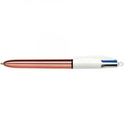 STYLO BILLE BIC 4 COULEURS SHINE ROSE DORÉ