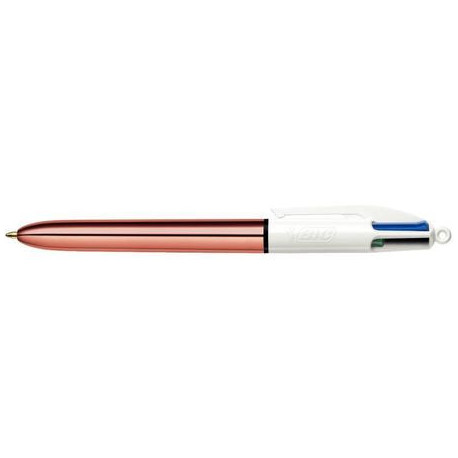 STYLO BILLE BIC 4 COULEURS SHINE ROSE DORÉ