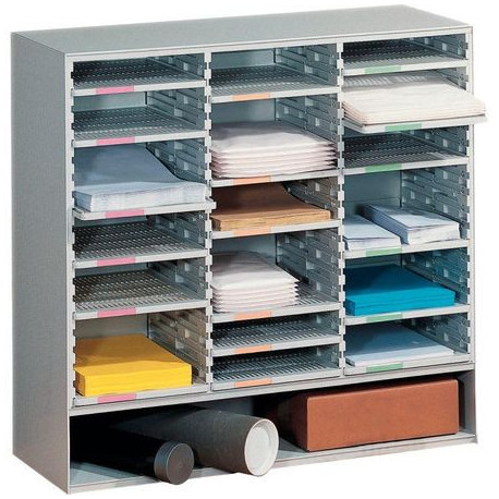 TRIEUR MONOBLOC À COURRIER  18 TABLETTES GRIS