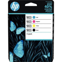 LOT DE 4 CARTOUCHES ENCRE À LA MARQUE HP 6ZC73AE NOIR CYAN MAGENTA ET JAUNE