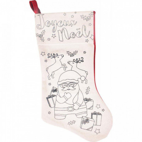 CHAUSSETTE DE NOEL A COLORIER