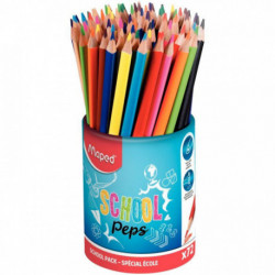 POT DE 72 CRAYONS DE COULEUR SCHOOL'PEPS