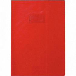 PAQUET DE 10 PROTÈGE-CAHIERS AVEC RABATS ÉPAISSEUR 22/100ÈME 21 X 29,7 CM ROUGE