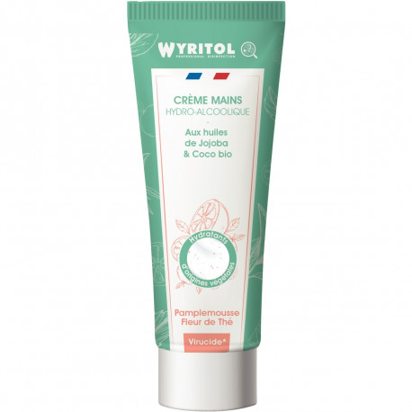 CRÈME HYDROALCOOLIQUE 75ML DÉSINFECTION ET SOIN MAINS PAMPLEMOUSSE-FLEUR DE THE