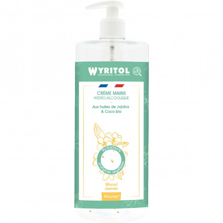 CRÈME HYDROALCOOLIQUE 500ML MONOI DÉSINFECTION ET SOIN DES MAINS