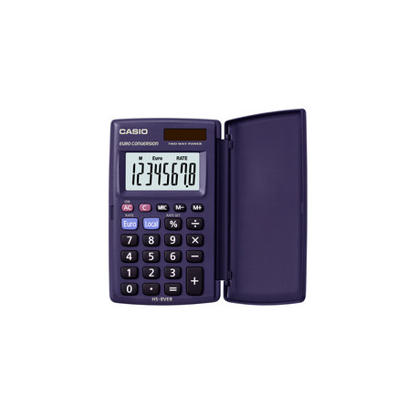 CALCULATRICE CASIO HS-8VER ALIM SOLAIRE/ PAR PILE