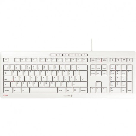 CLAVIER CHERRY STREAM FILAIRE BLANC GRISÉ