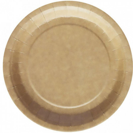 ASSIETTES EN CARTON DIAMÈTRE 22CM KRAFT PAQUET DE 50 