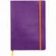 CARNET A5 LIGNE 160P 90G COUV SOUPLE VIOLET PAP. IVOIRE FERM. ELAST.RHODIORAMA PEFC 