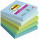 PAQUET DE 5 BLOCS NOTES SUPER STICKY POST IT 90 FEUILLES 76X76MM  COLLECTION OASIS