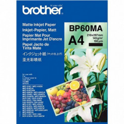 PAQUET DE 25 FEUILLES BROTHER PAPIER MAT A4 21 X 29,7 CM