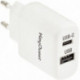 CHARGEUR SECTEUR 2 PORTS USB-A ET USB-C BLANC