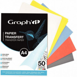 PAPIER DÉCALQUANT A4 ASSORTIS SACHET DE 50 FEUILLES