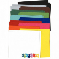 FEUILLES COLORLINE 50X65CM 150G COLORIS ASSORTIS PQT DE 25