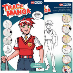 TRACES MANGA -LOT DE 2- ÉCOLIER GARÇON PLASTIQUE A4 1 ÉCOLIER+1 VÊTEMENTS+ACCES