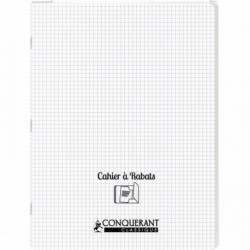 CAHIER PIQÛRE 96 PAGES POLYPROPYLÈNE AVEC 2 RABATS 24X32 CM QUADRILLÉ 5X5 INCOL