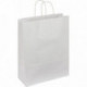 PAQUET DE 50 SACS KRAFT BLANC 35+14X44CM AVEC POIGNÉE TORSADÉE 100GR