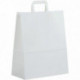 PAQUET DE 50 SACS KRAFT BLANC 32+16X39CM AVEC POIGNÉES PLATES 100GR