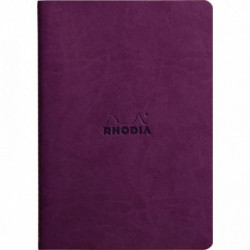 CARNET  A5 LIGNE 64P 90G IVOIRE  COUV SOUPLE VIOLET RHODIARAMA  - PEFC 