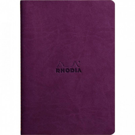 CARNET  A5 LIGNE 64P 90G IVOIRE  COUV SOUPLE VIOLET RHODIARAMA  - PEFC 