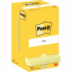 BLOC REPOSITIONNABLE 76X76 JAUNE *PQT12* 100F 23612 POST IT PEFC NOTE 654