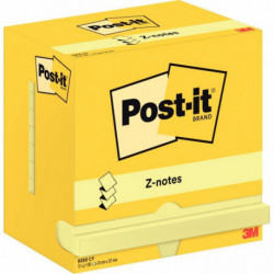 BLOC CREPOSITIONNABLE 76X127 JAUNE 100F PQT12  Z NOTE POST IT  PEFC