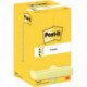 BLOC CREPOSITIONNABLE 76X76 JAUNE 100F PQT12  Z NOTE POST IT  PEFC