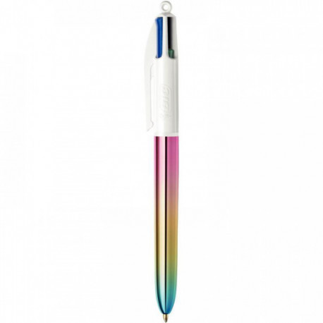 STYLO BILLE 4 COULEURS GRADIENT ROSE CLAIR