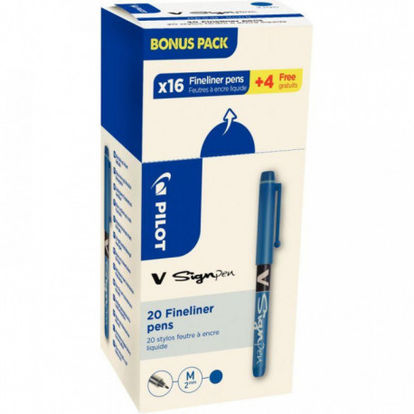 ECOPACK DE 16+4 FEUTRES VSIGN BLEUS