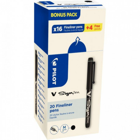 ECOPACK DE 16+4 FEUTRES VSIGN NOIRS