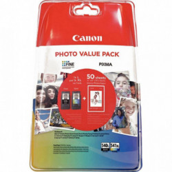 PG540CL541XL NCMY 2CART + 50F PAPIER PHOTO 10X15 CANON EVALUE PACK