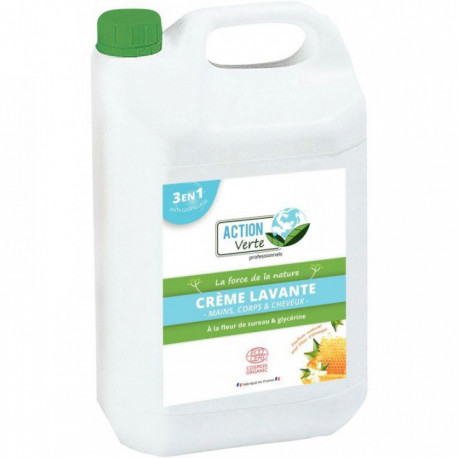 BIDON 5L CRÈME LAVANTE NETTOYANTE MAIN, CORPS, CHEVEUX PARFUM MIEL FLEUR D''ORANGER