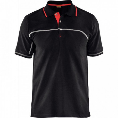 POLO BICOLORE NOIR/ROUGE TAILLE S