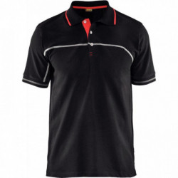 POLO BICOLORE NOIR/ROUGE TAILLE 2XL