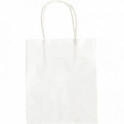 LOT DE 20 SACS EN KRAFT BLANC, 18X21X8 CM