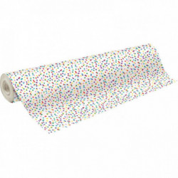 ROULEAU PAPIER CADEAU 50X0.70M BLANC ET POIS