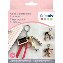 KIT DE 3 PORTE-CLÉS EN BOIS POUR MAMAN