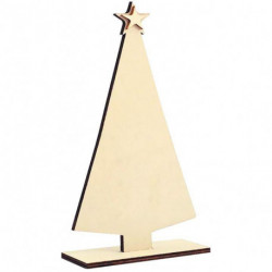 SAPIN NOEL PLAT SUR SOCLE BOIS