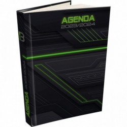 AGENDA DE POCHE TECHNO GRIS 12,5X17,5CM AOÛT À JUILLET