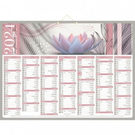 CALENDRIER ZEN 7 MOIS SUR CHAQUE FACE 40,5X55CM