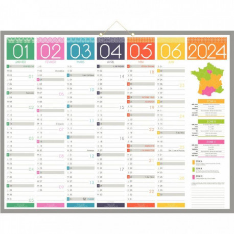 CALENDRIER TENDANCE MEDIUM 43X55,5CM  6 MOIS PAR FACE