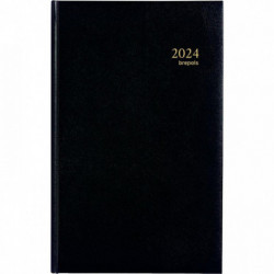 AGENDA BANQUE LARGE FORMAT 2 VOLUMES LONG NOIR 17x27cm 1J/2P