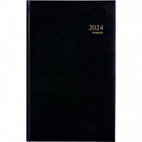 AGENDA BANQUE LARGE FORMAT 2 VOLUMES LONG NOIR 17x27cm 1J/2P