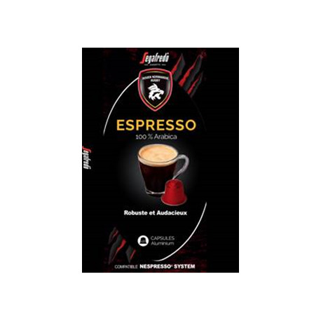 CAPSULES ESPRESSO RUGBY/SEGAFREDO PQT DE 10