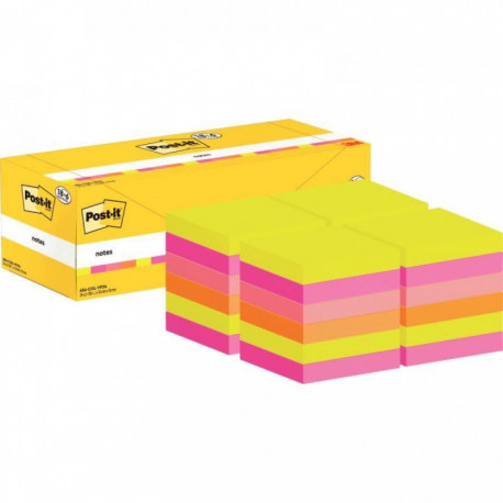 BLOC REPOSITIONNABLE 76X76 ASS  100 F  PQT18+ 6 OFFERTS  POST-IT ASSORTIS  6 GRATUITS