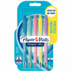 BLISTER DE 5 STYLOS BILLE FLEXGRIP ULTRA PASTEL