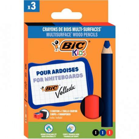 ÉTUI DE 3 CRAYONS MULTI SURFACE ASSORTIS